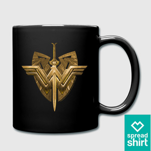 Wonder Woman Tasse schwarz gold von Spreadshirt