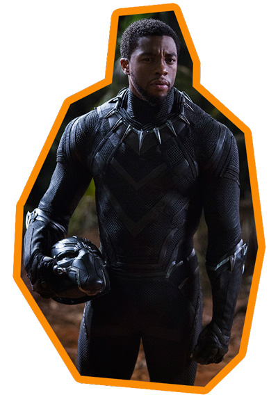 Chadwick Boseman als König T'Challa als Black Panther