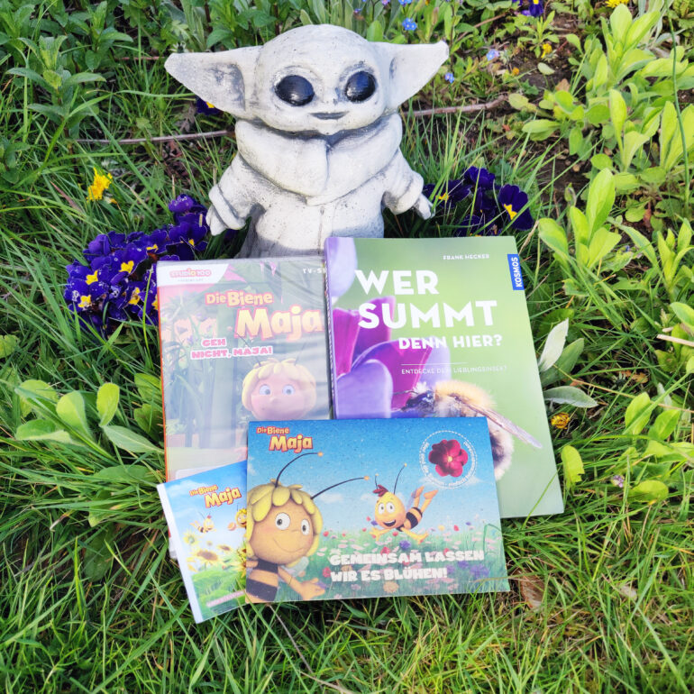 biene maja gewinnspiel klein grogu baby yoda mandalorian garten